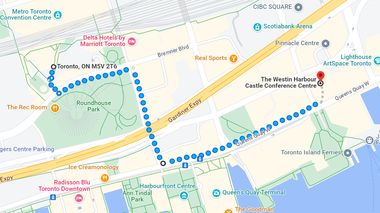 Walking map to CN Tower v1